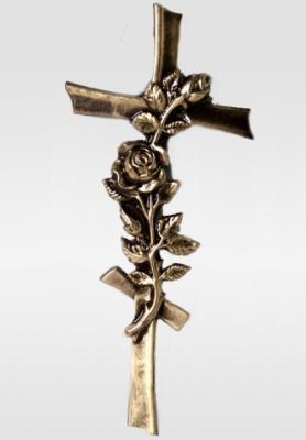Крест православный с веткой розы (380*165)К400рм7